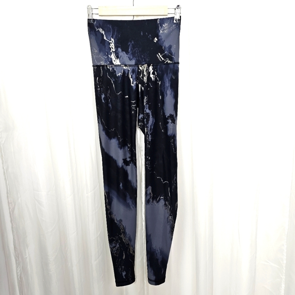 Old Navy Active Powersoft Extra High Rise Leggings Go-Dry blue silver marble XS